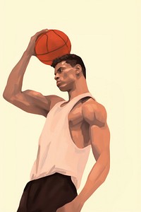 A basketball player in dynamic full-body action sports adult men.