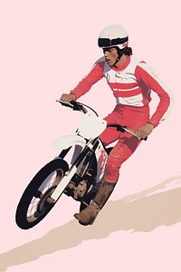 A person in moto racing sports motorcycle bicycle.