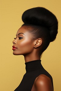 Black woman side portrait profile adult photo individuality.