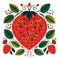 Vector strawberry impressionism art produce pattern.