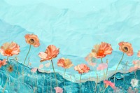 Flower Collage sea scence flower painting outdoors.