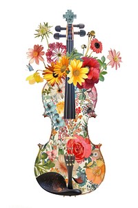 Flower Collage Violin pattern violin flower.