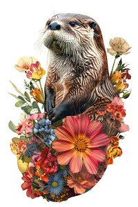 Flower Collage Otter flower otter wildlife.