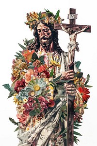 Flower Collage Jesus flower cross blossom.