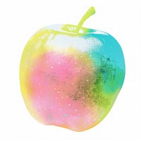 Apple Shaped Risograph style apple produce fruit.