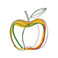 Minimalist symmetrical apple illustrated produce drawing.