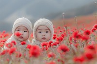 Indonesian kid twins couple flower photo photography.