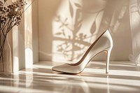 White high heels Mockup clothing footwear apparel.
