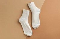 White socks Mockup clothing apparel hosiery.