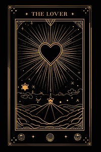 The lover tarot logo blackboard sundial symbol.