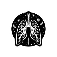 Human lungs logo clothing apparel stencil.