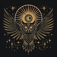 Surreal aesthetic Owl logo emblem symbol person.