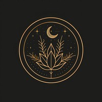 Surreal aesthetic Plant logo blackboard emblem symbol.