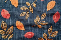 Autumn leaves jeans pattern accessories embroidery blackboard.