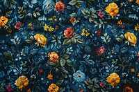Floral jeans pattern graphics quilt art.