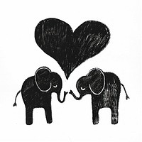Elephant art illustrated silhouette.