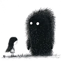 Art illustrated silhouette porcupine.