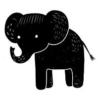 Fun illustration cute elephant art silhouette appliance.