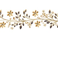 Gold glitter single line of little flower christmas border chandelier graphics pattern.