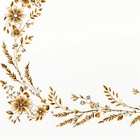 Gold glitter single line of little flower christmas border chandelier graphics pattern.