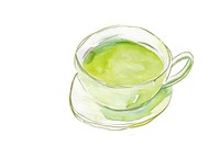 Green tea beverage saucer drink.