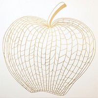 Gold glitter single line apple chandelier produce fruit.