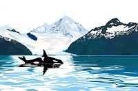 Orca border outdoors nature animal.