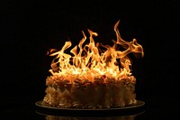 Cake flame fire dessert.