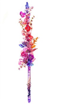 Flower resin magic wand shaped art accessories accessory.