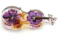 Flower resin viola shaped violin fiddle musical instrument.