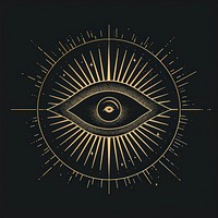 Surreal aesthetic third eye logo blackboard symbol emblem.