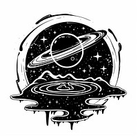 Surreal aesthetic galaxy logo art illustrated astronomy.
