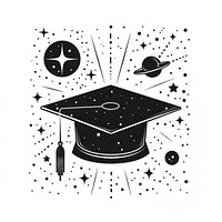 Surreal aesthetic graduation hat logo art people person.