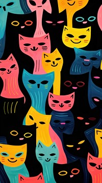 Wallpaper colorful cats abstract painting balloon person.