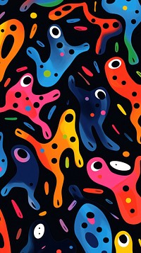 Wallpaper colorful frogs abstract painting graphics pattern.