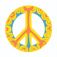 A vector graphic of peace symbol sticker emblem logo.