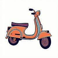 A vector graphic of vintage scooter transportation motorcycle vehicle.