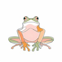 Minimalist symmetrical cute frog art illustrated amphibian.