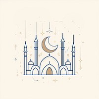 Minimalist symmetrical ramadan architecture illustrated building.