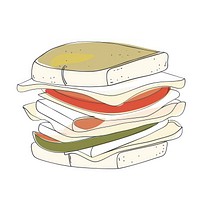 Minimalist symmetrical sandwich publication illustrated drawing.