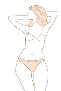 Minimalist symmetrical woman cloth illustrated underwear clothing.