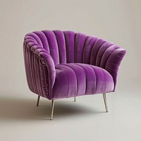 Purple rib fabric armchair furniture couch.