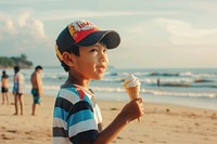 Indonesian boy cream kid ice cream.