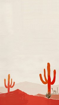 Silkscreen on paper of a cactuses plant.