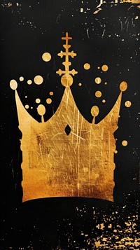 Silkscreen on paper of a crown accessories accessory astronomy.