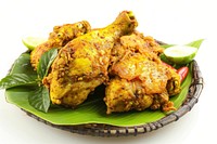 Turmeric fried chicken kunyit food poultry animal.