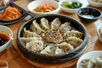 Korean Pork dumplings furniture ravioli plate.