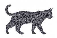 Abstract cat walking logo art illustrated wildlife.