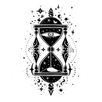 Surreal abstract hourglass logo dynamite weaponry stencil.
