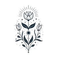 Surreal aesthetic floral logo art illustrated graphics.